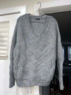 Gray cable knit sweater
